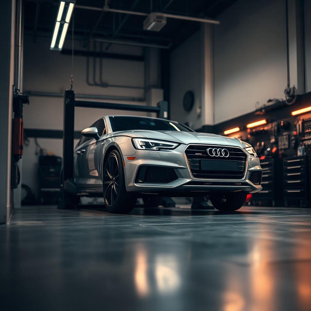 Audi being serviced at Kerim's Auto Service garage